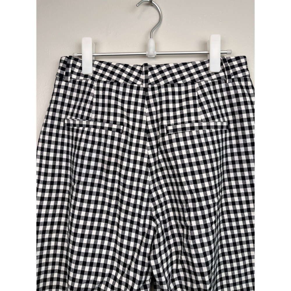 Zara Black White Gingham High Waisted Pleated Tapered Pants Size M - Picture 8 of 9